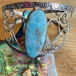 Larimar Silver Cuff Bracelet